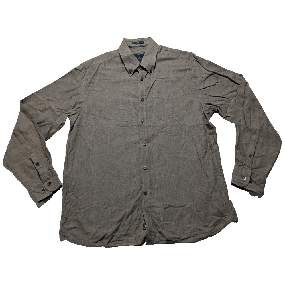 MARK & SPENCER Blue Harbour Luxury Supima Cotton Shirt - Men Large‎ Brown